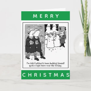 Legal Lawyers And Snowmen Cartoon Christmas Card