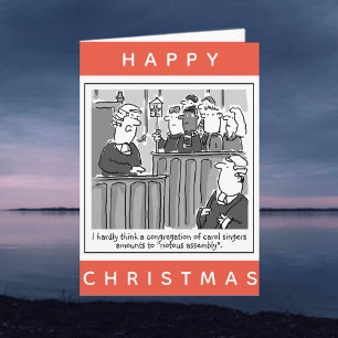Legal Lawyers Courtroom Cartoon Happy Christmas Card