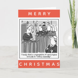 Legal Lawyers Funny Courtroom Cartoon Christmas Card