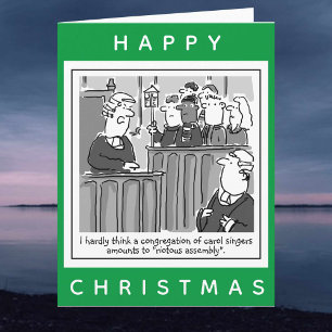 Legal Lawyers Funny Courtroom Cartoon Christmas Card