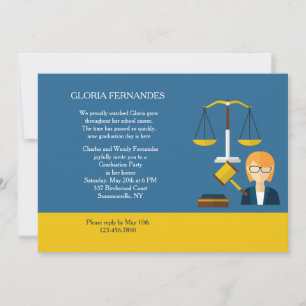 Legal Matters Female Graduation Invitation