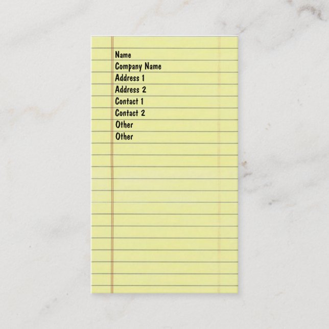 Legal Notepad Business Card (Front)