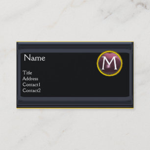 LEGAL OFFICE,ATTORNEY Monogram black purple Business Card