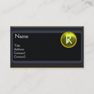 LEGAL OFFICE,ATTORNEY Monogram black yellow topaz Business Card