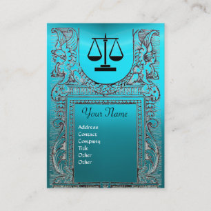 LEGAL OFFICE, ATTORNEY Monogram blue Business Card