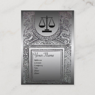 LEGAL OFFICE, ATTORNEY Platinum Monogram Business Card