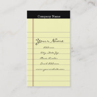 Legal Pad Business Cards
