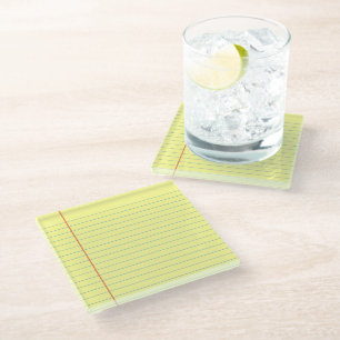 Legal Pad Pattern Glass Coaster