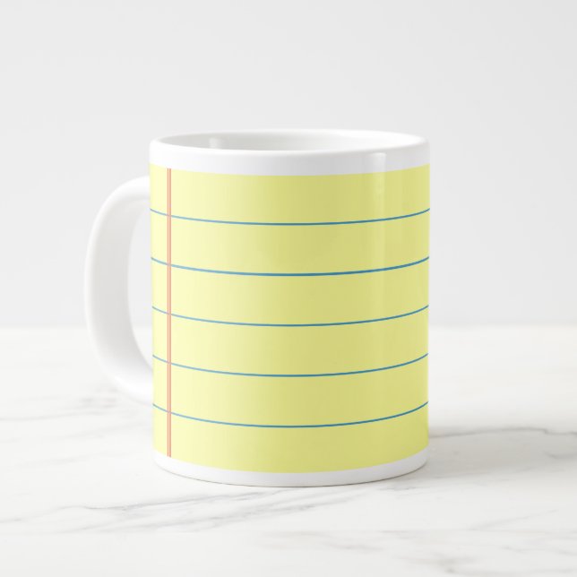 Legal Pad Pattern Large Coffee Mug (Front Left)
