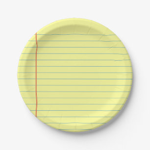 Legal Pad Pattern Paper Plate