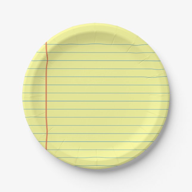 Legal Pad Pattern Paper Plate (Front)