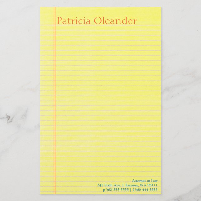 Legal Pad Stationery (Front)