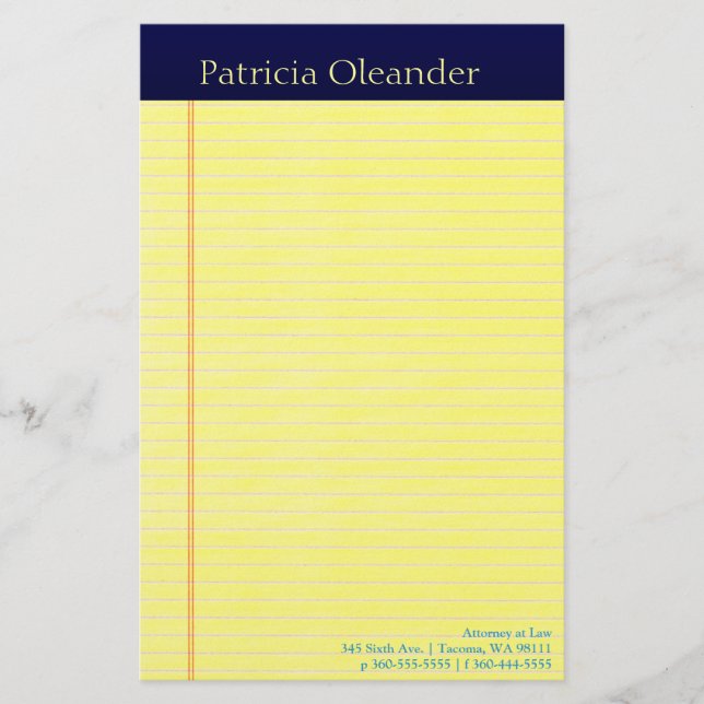 Legal Pad Stationery (Front)