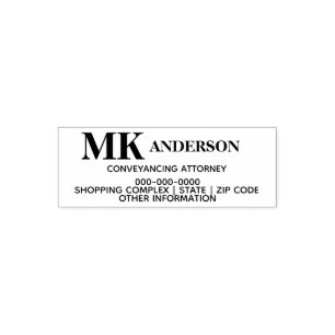 Legal profession monogram conveyancer address self-inking stamp