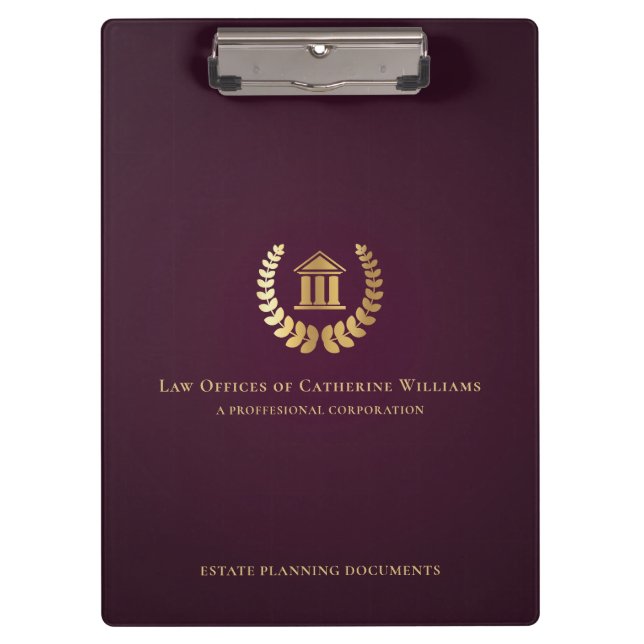 Legal Professional Attorney Business Clipboard (Front)