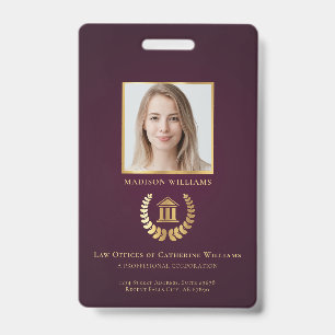 Legal Professional Business Photo Personalized Badge