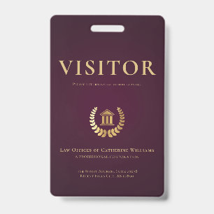 Legal Professional Business Visitor Badge
