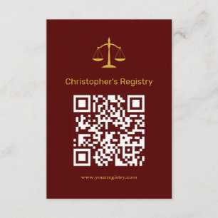 Legal Professional Graduation Registry Enclosure Card