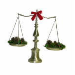 Legal Scales Christmas Ornament Photo Sculpture Ornament<br><div class="desc">Not sure how this will turn out but I couldn't resist designing this holiday legal scales ornament. Use it to decorate a door,  wall or as a gift tag.</div>