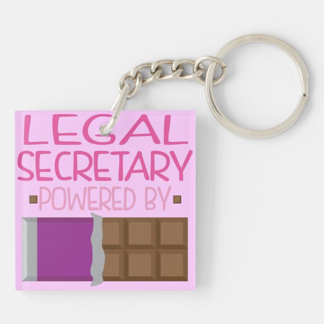 Legal Secretary Chocolate Gift for Her Keychain (Back)