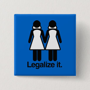 LEGALIZE LESBIAN WEDDINGS 2 INCH SQUARE BUTTON