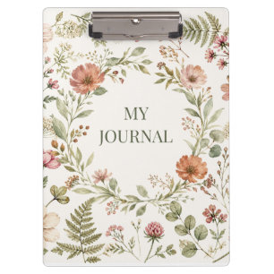 legant Botanical Floral Recipe Book Clipboard
