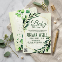 legant Eucalyptus & Gold Geometric Baby Shower 