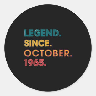 Legend 1965 60th Birthday For Men Women 60 Year Ol Classic Round Sticker