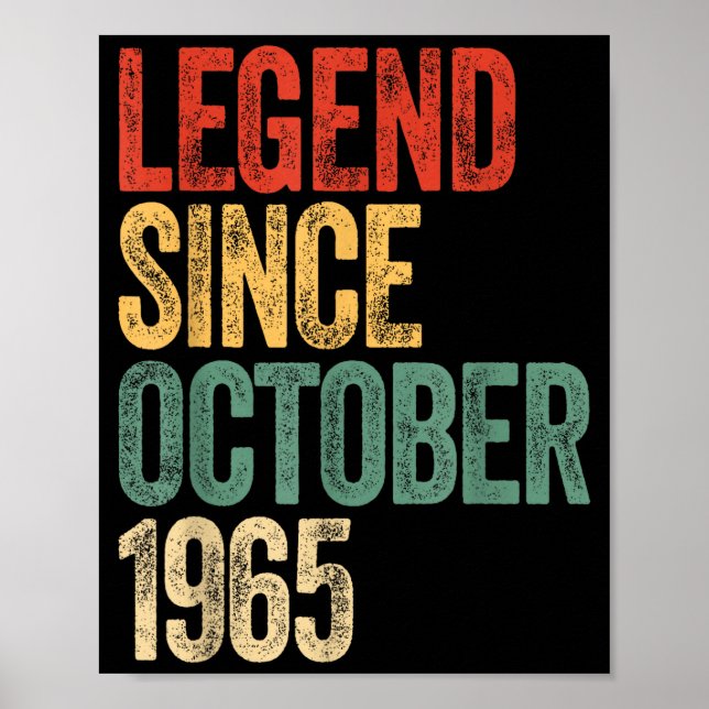 Legend 1965 60th Birthday For Men Women 60 Years O Poster (Front)