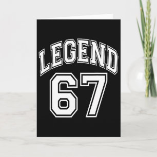 Legend 67 Number Varsity Team - 67th Birthday And Card