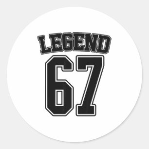 Legend 67 Six Seven Srts Number Varsity Team 67th Classic Round Sticker