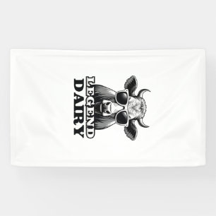 Legend Dairy Funny Farmer Cow Farmer Pun Graphic T Banner