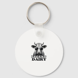 Legend Dairy Funny Farmer Cow Farmer Pun Graphic T Keychain