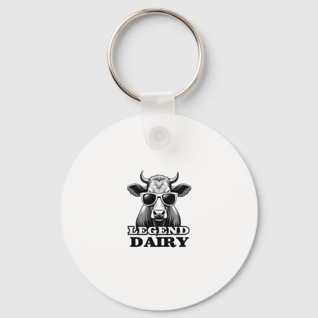 Legend Dairy Funny Farmer Cow Farmer Pun Graphic T Keychain (Front)