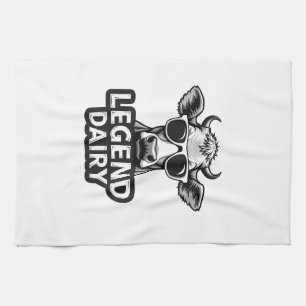Legend Dairy Funny Farmer Cow Farmer Pun Graphic T Kitchen Towel