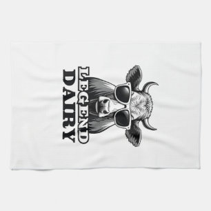 Legend Dairy Funny Farmer Cow Farmer Pun Graphic T Kitchen Towel