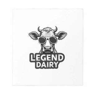 Legend Dairy Funny Farmer Cow Farmer Pun Graphic T Notepad