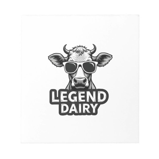 Legend Dairy Funny Farmer Cow Farmer Pun Graphic T Notepad (Front)