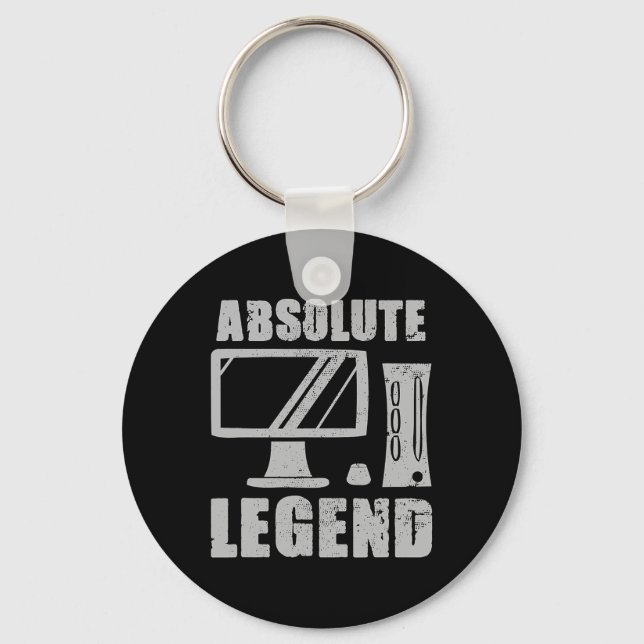 Legend Funny Video Game Player Quote Pc Gaming Rig Keychain (Front)