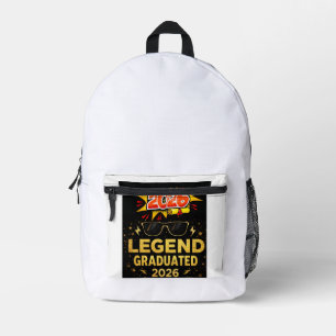 Legend Graduated 2026 Funny Graduation Design pos Printed Backpack