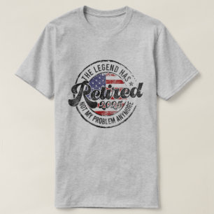 Legend Has Retired 2025 Retirement 2025 US Flag T-Shirt