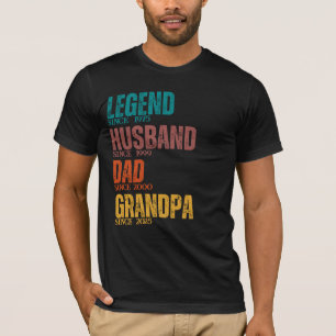 Legend Husband Dad Grandpa Custom Since Year Retro T-Shirt