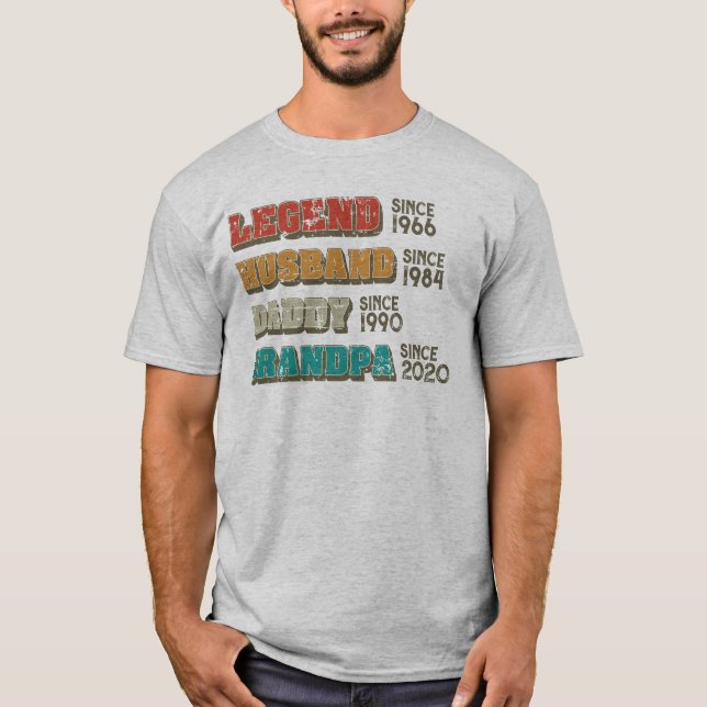  Legend Husband Daddy Grandpa Customized  T-Shirt (Front)