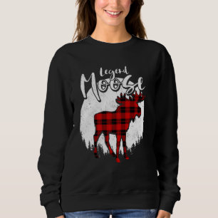 Legend Moose Red Plaid Buffalo Matching Family Paj Sweatshirt