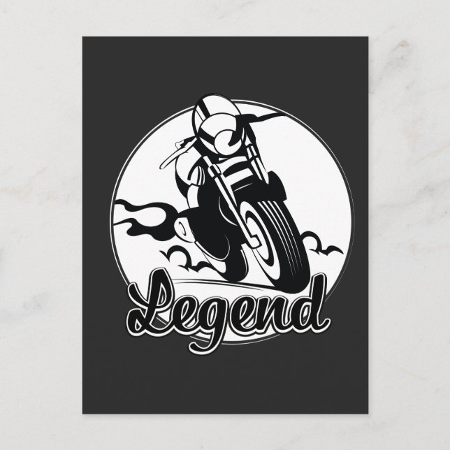 Legend Motorcycle T-Shirt Postcard (Front)