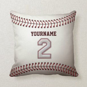 Legend Number 2 Shortstop - Custom Name Baseball Throw Pillow