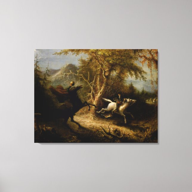 Legend of Headless Horseman Halloween Ghost Canvas Print (Front)