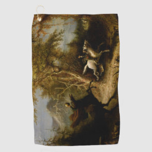 Legend of Headless Horseman Halloween Ghost Golf Towel