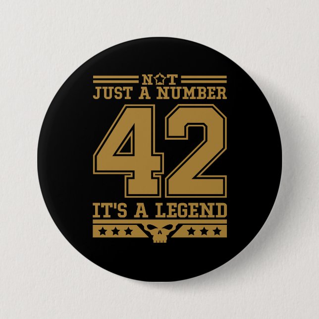 Legend of Number 42 3 Inch Round Button (Front)