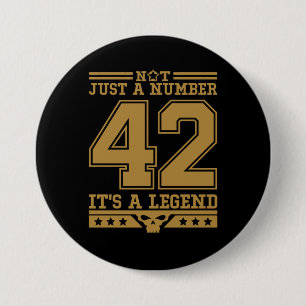 Legend of Number 42 3 Inch Round Button